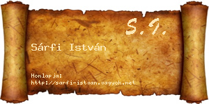 Sárfi István névjegykártya