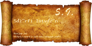 Sárfi István névjegykártya