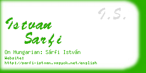 istvan sarfi business card